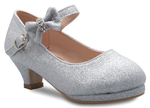 Olivia K Girls Bow Mary Jane Kitten Heel Pumps (Toddler/Little Girl)
