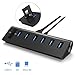 Produktbild USB 3.0 Hub, Alcey USB 3.0 6 Port USB Hub mit einem Zweifachkartenlesegerät und einem leistungsfähigen 5V/4A Netzteil, Schwarz
