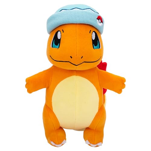 Pokemon 2025 8' Charmander Holiday Christmas Plush with Winter Hat Accessory - Officially Licensed - Generation 1 Starter - Stuffed Animal Toy Figure - Stocking Stuffer Gift Kids, Boys, Girls - 2+