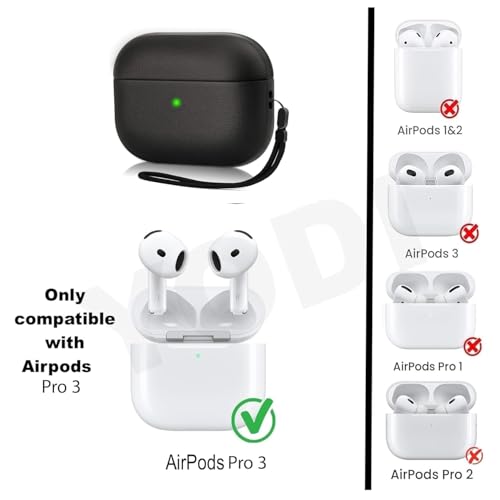 Image of YODI Case Cover for Airpods Pro|Pro 2|Airpods Pro 3|Airpods 4 Pouch, Silicone Cases with Cleaner Kit 360 Drop Protection,Shock-Resistant ((Leather-Black), Airpods Pro 3 (2025))