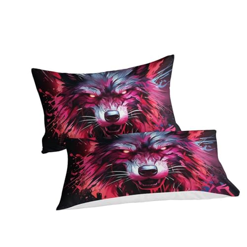 Housse de couette loup 3D microfibre douce avec fermeture éclair - 3