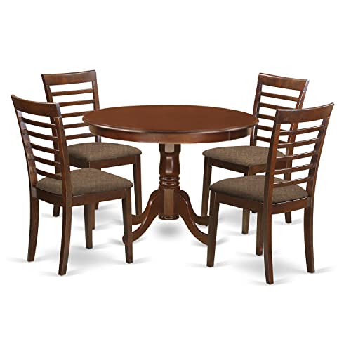 East West Furniture HLML5-MAH-C 5 Piece Dining Table Set for 4 Include