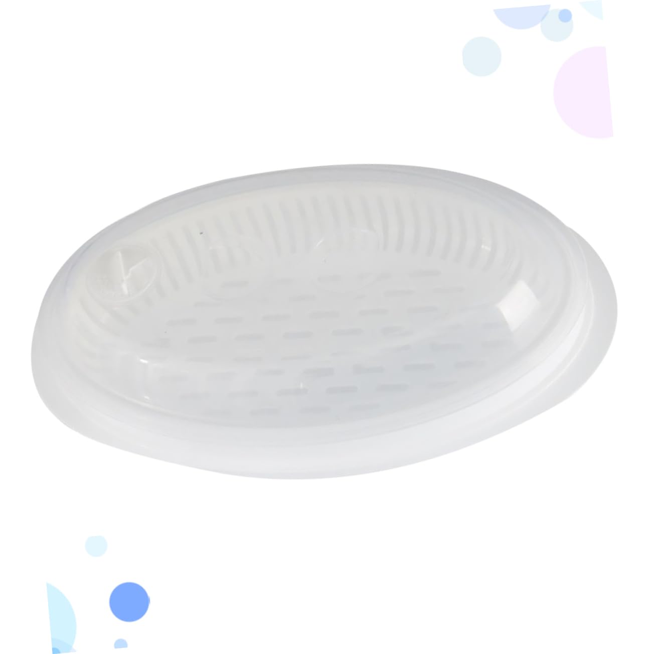 OUNONA Fish with Cover Large Capacity Microwave Plate for Dumplings Fish Built Leakage Barrier for Kitchen Use Refrigeration Convenient Cooking