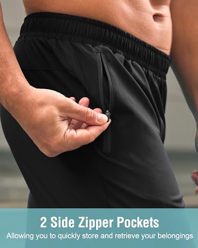 Image of G Gradual Men's Athletic Running Shorts with Zipper Pockets Quick Dry 7 inch / 5 inch / 9 inch Workout Gym Shorts for Basketball Hiking
