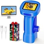 Microscope pour enfants 1000X, Ahalfcit Appareil photo numérique portatif avec 2.4" HD IPS Écran portatif Mini Jouet d'exploration naturelle de poche, STEM Cadeau d'apprentissage scientifique pour les garçons et les filles de 3 à 12 ans