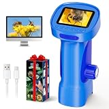 Ahalfcit 子供用デジタル顕微鏡 2.4インチIPS HDスクリーン 1000倍拡大 ハンドヘルド・ポケットサイズ USB顕微鏡カメラ PC対応 科学教育玩具 男の子・女の子への楽しい誕生日プレゼント