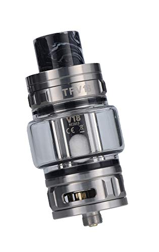 Smok TFV18 Tank Clearomizer, 7,5ml, Top-Filling, Subohm-fähig, Smok Verdampfer für E Zigarette - Farbe: silber