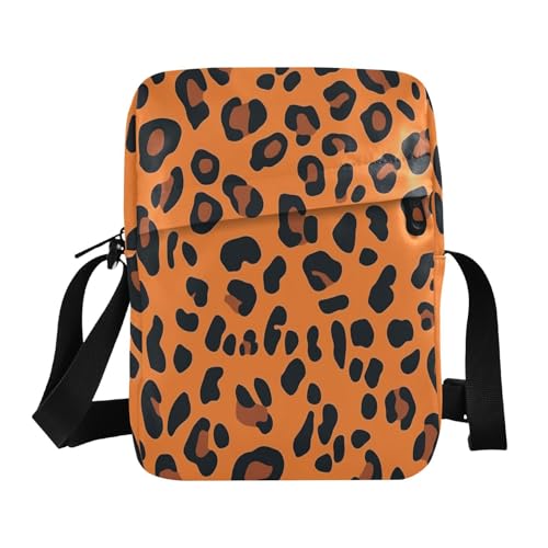 messenger bags Crossbody Small Bags For Women Womens Fashion Purses Adjustable Strap for Travel Travel- Wild Orange Leopard Print