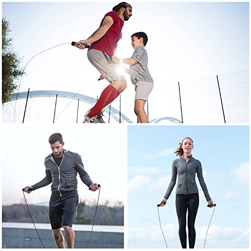 Upirt Jump Rope, Adjustable Jump Ropes For Fitness, Rapid Speed Skipping Rope, Tangle-Free Ball Bearings Jumping Rope, Memory Foam Anti Skid Handle Skipping Rope For Women Men Kids (Black) #TOP7