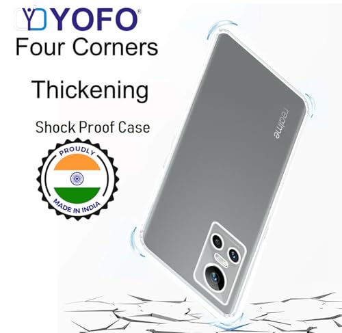 Image of YOFO Silicon Back Cover Case for Realme GT Neo 3 (5G) (Transparent) Camera Protection with Dust Plug