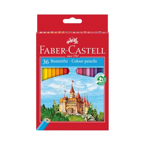 Faber-Castell 120136 - Estuche Cartón con 36 Lápices Hexagonales - Multicolor