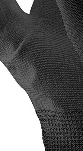 24 Pairs Work gloves PU Palm Dipped Black Nylon General Handling Work Gloves, Gardening, Builders, Mechanic (XL-10)