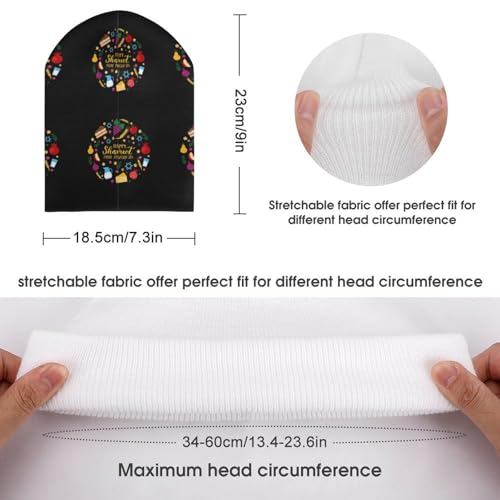 Happy Shavuot Kids Beanie Hat for for Girls Boys Children Cap Winter Knitted Chemo Cancer Headwear Accessories Gifts Decoration Black2