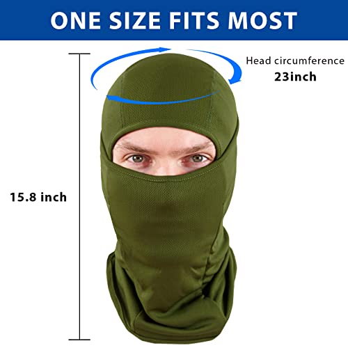 Sheverch Ski Mask For Men Women Balaclava Face Mask Breathable Uv Protection Football Running Riding Motorcycle Cycling Army Green #TOP3