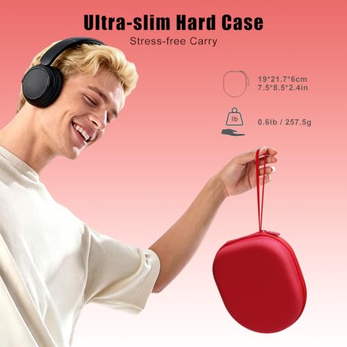 Coque rigide pour casques Sony JBL et Soundcore Anker protection rouge