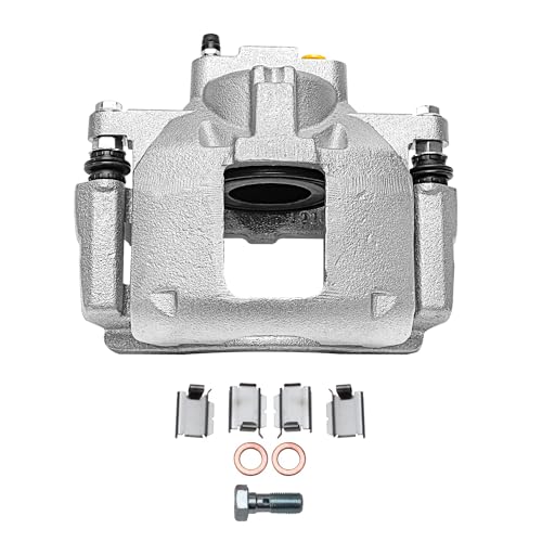 Image of Detroit Axle - Front Right Brake Caliper for 2009-2012 Dodge Journey Passenger Side Disc Brake Caliper w /Bracket 2010 2011 Replacement