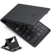 iClever キーボード Bluetoothキーボード 折りたたみ式 ブルートゥース キーボード マルチペアリング USB-C充電式 175g 軽量 薄型 PUレザー カバー スマホ用 iPa...