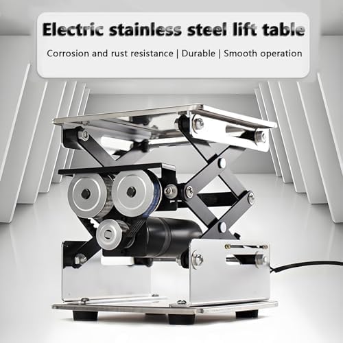 Plataforma elevadora eléctrica de Tijera, Soporte Elevador de Mesa de Acero Inoxidable, Capacidad de Carga de 10 kg, Velocidad de elevación y Descenso de 45 s (15x15cm)