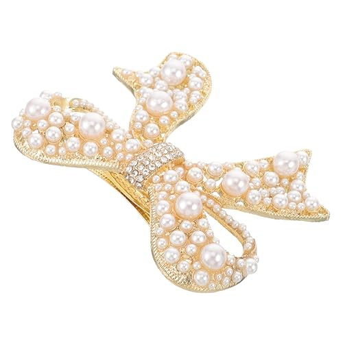 Épingle à cheveux nœud avec perles et strass : lot de 3 pinces élégantes