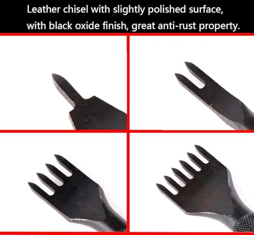 Image of Generic Steel Leather Craft Diamond Chisel Stitching Hole Stitching Punch Tool 4mm 1 2 4 6 Prong