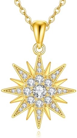 VONALA Sonne Halskette 925 Sterling Silber18K Gold Anhänger Schmu...