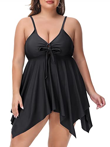American Trends Traje de banho plus size para mulheres vestido de banho controle de barriga feminino