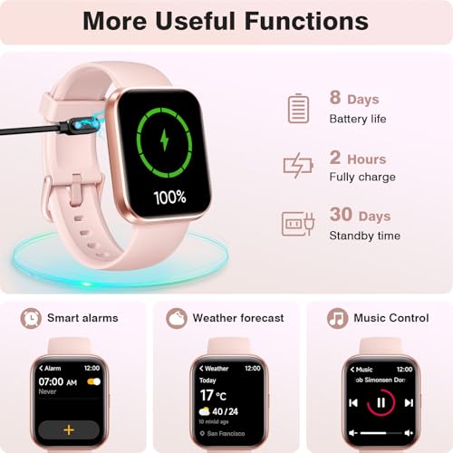 Generic Smart Watches for Women Android iPhone, [1.8'' HD Screen] Smartwatch Alexa Built-in Fitness Tracker Watch with Bluetooth Calls, IP68 Waterproof, Heart Rate/Sleep/SpO2 Monitor, 110 Sports Mode の商品画像 5