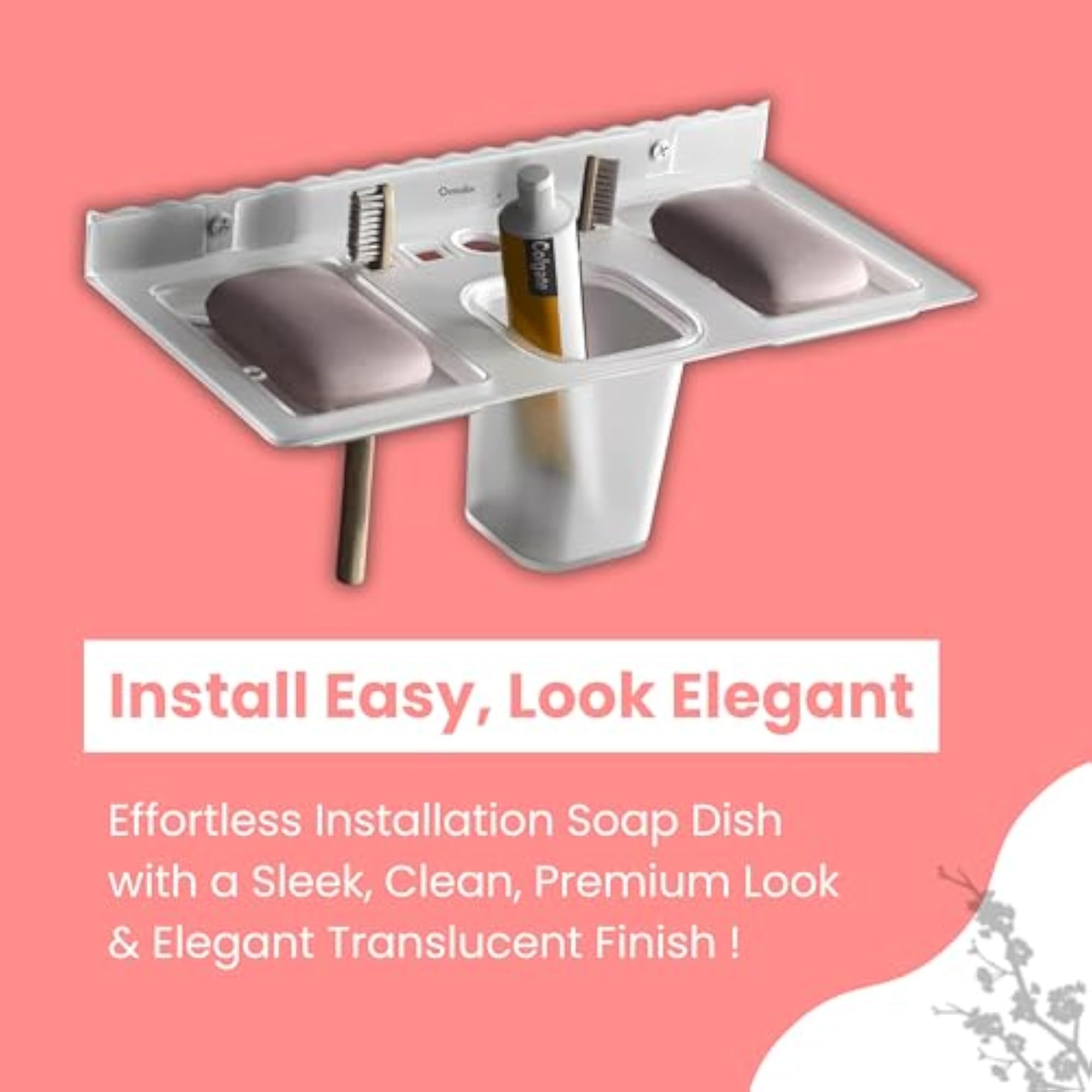 Unbreakable ABS Soap Dish Wall Mounted Organizer