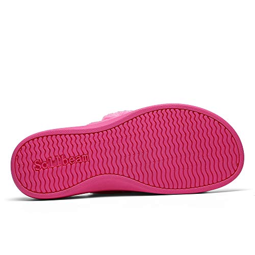 Image of SOLLBEAM Women's Plantar Fasciitis Fuzzy House Orthopedic Adjustable Slippers With Arch Support Orthotic Heel Cup Sandals For Ladies