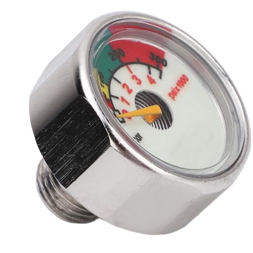 Bottle Pressure Gauge for Diving Oxygen Stainless Steel Material in Dark with Accurate Display Easy to Carry M10 for Safety & Convenience