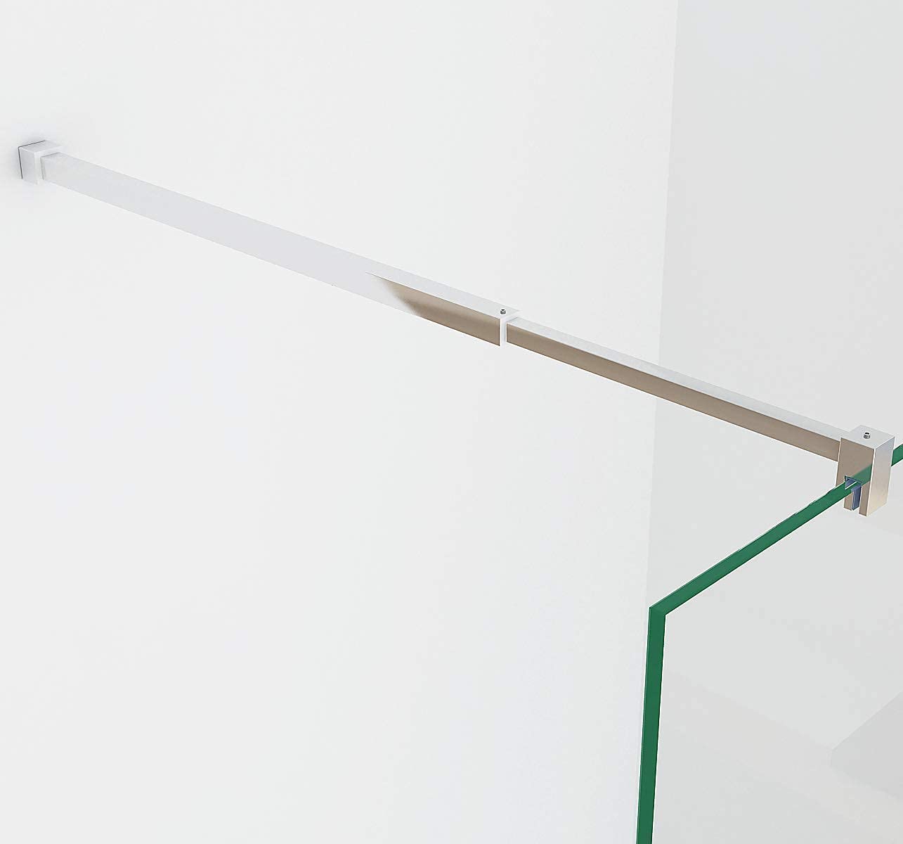 MIQU Duschabtrennung Walk in Dusche 90x195 cm Duschtrennwand aus 8mm NANO Echtglas Klarglas mit Stabilisator 70-120cm