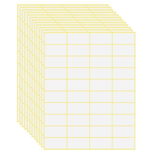 OFFCUP Etiquetas Adhesivas Blancas Mate, 1200pcs, Pequeñas Etiquetas en Blanco, Multiusos para Tarros, Carpetas, Sobres (38 x 19mm)