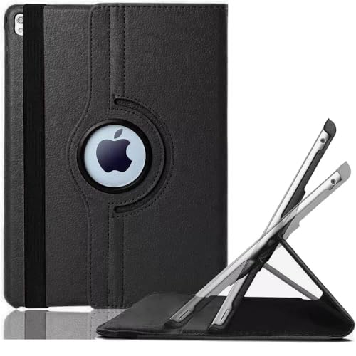 World Biz Custodia per iPad Pro 12,9' (2015-2017) (1a/2a generazione) Custodia a libro in pelle PU antiurto con funzione di supporto pieghevole (nero)