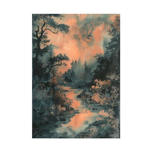 Toile non tissee art FJASKER tableau de paysage haut de gamme 80x120cm