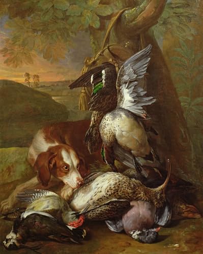 Tableau Impressions d'art Mural un jeu de garde de chien par Desportes 60x90cm