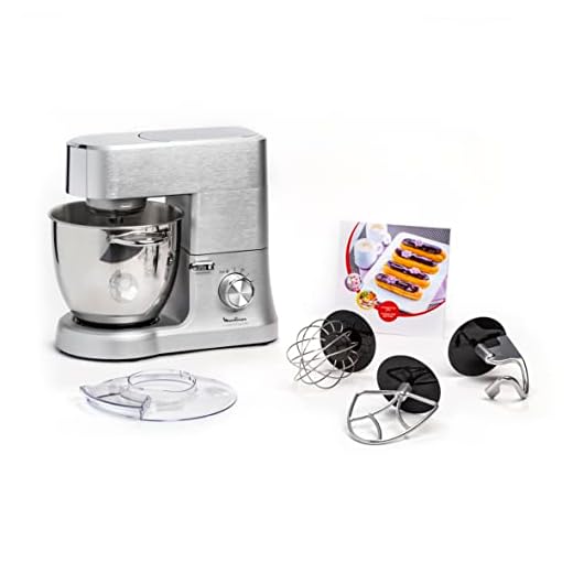 Moulinex Masterchef QA810D01 - Robot de cocina y repostería profesional 1500 W con kit de masas metálico, bol XL de 6,7 L, 4 posibilidades de accesoríos compatibles, de acero inoxidable