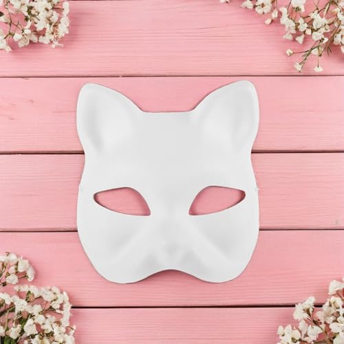 Masques de chat en pâte à modeler légère lot de 5 supports blancs à customiser