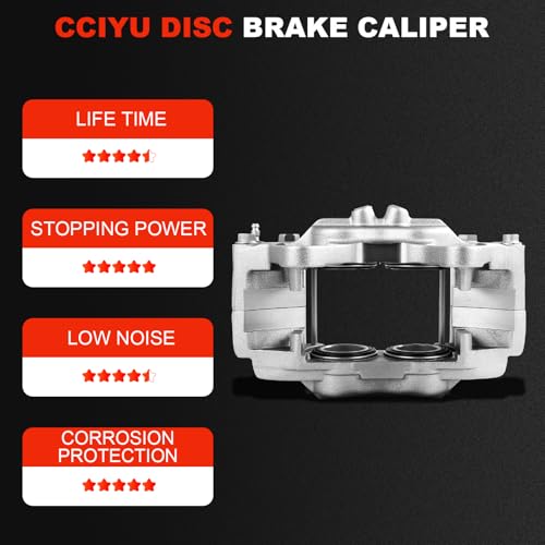 Image of cciyu Front Right Disc Brake Caliper Assembly without Bracket For Lexus For GX460 V8 4.6L 2014-2023, For Toyota For 4Runner V6 4.0L 2014-2023 Replace# 14144305 Front Passenger Side