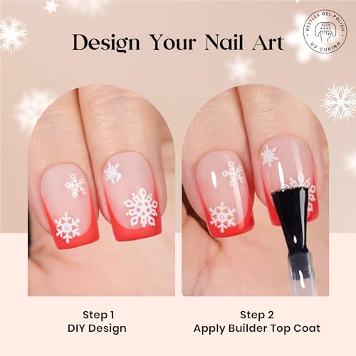 Image of Beetles X Press Plus Red French Tip Nails - Crimson French | 5 Colors Press On Nails Short Square | 160Pcs 16 Sizes All-in-One Kit Acrylic Nail with Nail Glue,Remover,Builder Top Coat,Nail Lamp Gift