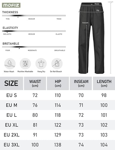 MoFiz Damen Regenhose Wasserdicht Fahrrad Überziehhose Leichte Packbar Hose Winddicht Outdoorhose Wanderhose Trekkinghose Dunkelgrau Größe EU 3XL
