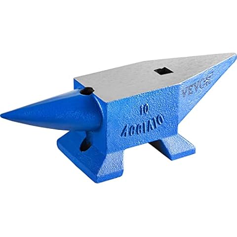 Mophorn Horn Anvil 22LBS 10KG, Weight Steel Anvil Blacksmith 360mm Length Blacksmith Anvil, Portable Rugged Cast Iron Anvil Blacksmith Anvil Stable Workbench Blacksmith Forge Anvil Tool, Blue Cover