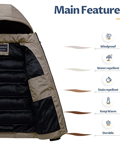 Image of Men's Puffer Jacket Waterproof Winter Parka jacket Warm Thicken Ski Coat