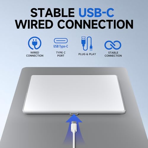 Image of Wired Trackpad for Windows 10 /11，High-Precision Multi-Touch Portable Trackpad Mouse with Multi-Gesture，Ultra Slim Aluminum USB Wired Touchpad Mouse, Compatible with PC Laptop Computer (White)