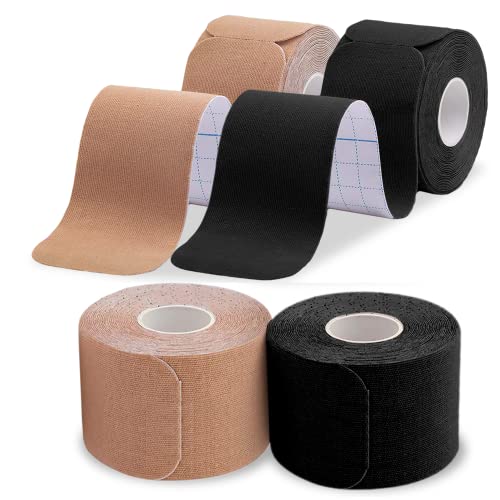 1 Pack Elastic Therapeutic Sports Tape - Kinesiology Athletic Body Tape - Waterproof, Latex-Free, Sweatproof, Moisture-Proof - 20 Pre-Cut Easy to Use Strips - Skin or Black Color Options (Skin) 1 Pack Elastic Therapeutic Sports Tape - Kinesiology Athletic Body Tape - Waterproof, Latex-Free, Sweatproof, Moisture-Proof - 20 Pre-Cut Easy to Use Strips - Skin or Black Color Options (Skin)