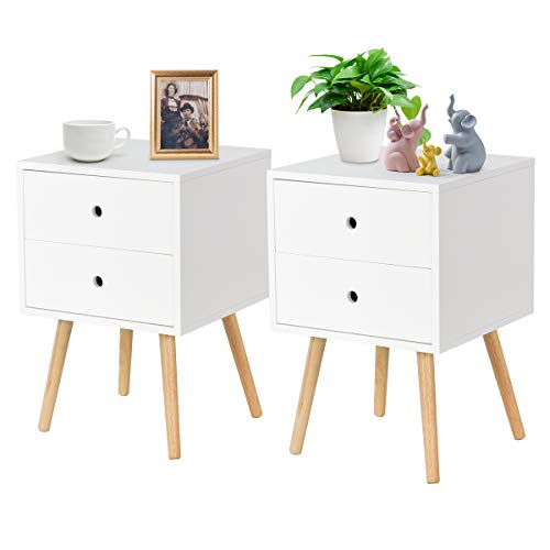 Giantex Side End Table W 2 Drawers Mid C Buy Online In Canada At Desertcart