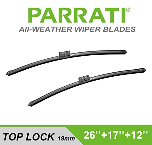 Parrati® High Performance Premium All-Season Automotive Windshield Wipers With Rear Wiper Blades Replacement For Cadillac Srx Mk2 2010-2016,Easy To Install 26"+17"+12"(Set Of 3) #TOP1