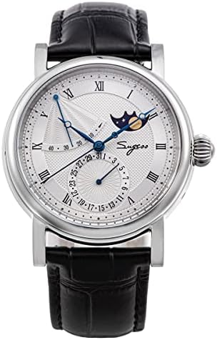 Sugess Seagull 2153 Reloj mecánico automático para hombre, fase lunar, reservado, resistente al agua, relojes de pulsera