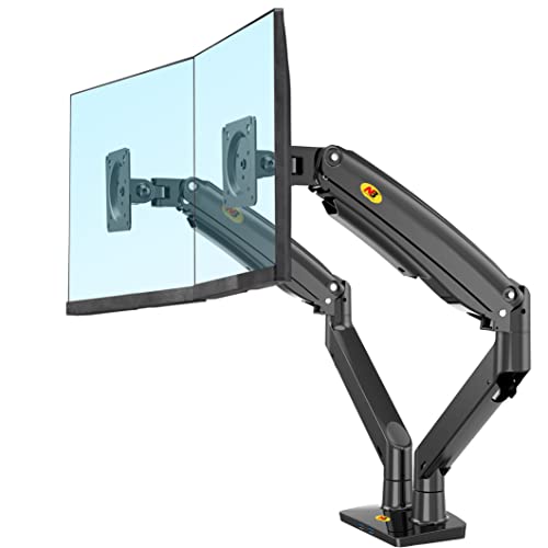 Flash Deals - 70% OFF NB North Bayou Dual Monitor Desk Mount Stand Full Motion Swivel Computer Monitor Arm Fits 2 Screens up to 32'' with Load Capacity 6.6~26.4lbs for Each Monitor F195A-B