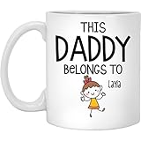 Dad Mug - Best Coffee Mug for Dad - Happy Fathers Day Funny Mug Gift - This Daddy belongs to Kids - Personalized Gifts to show your Love with Dad/Mom Customized 1-3 kids is Boy/Girl/Dog/Cat (1 Kid)