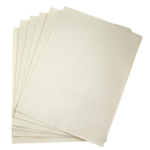 Image of KCS 4 /6 pc of 12 inch x 18 inch 30cmx45cm 16 Count Cotton Aida Cloth Cross Stitch Fabric (Cream, 6 pc)
